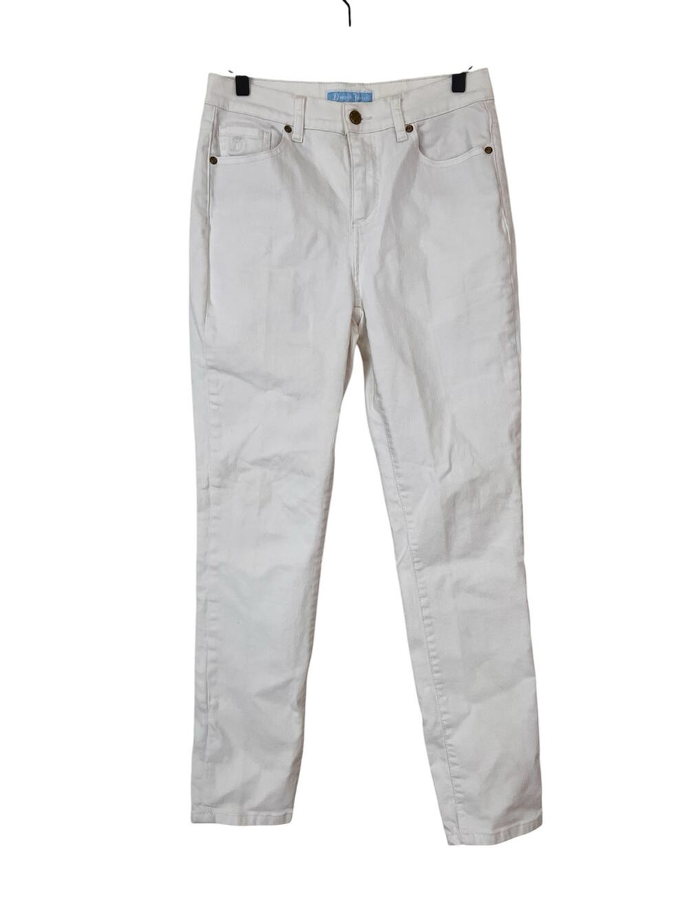 Drqper James Womens White Slim Leg 5 Pocket Jeans Size 28